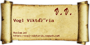 Vogl Viktória névjegykártya
